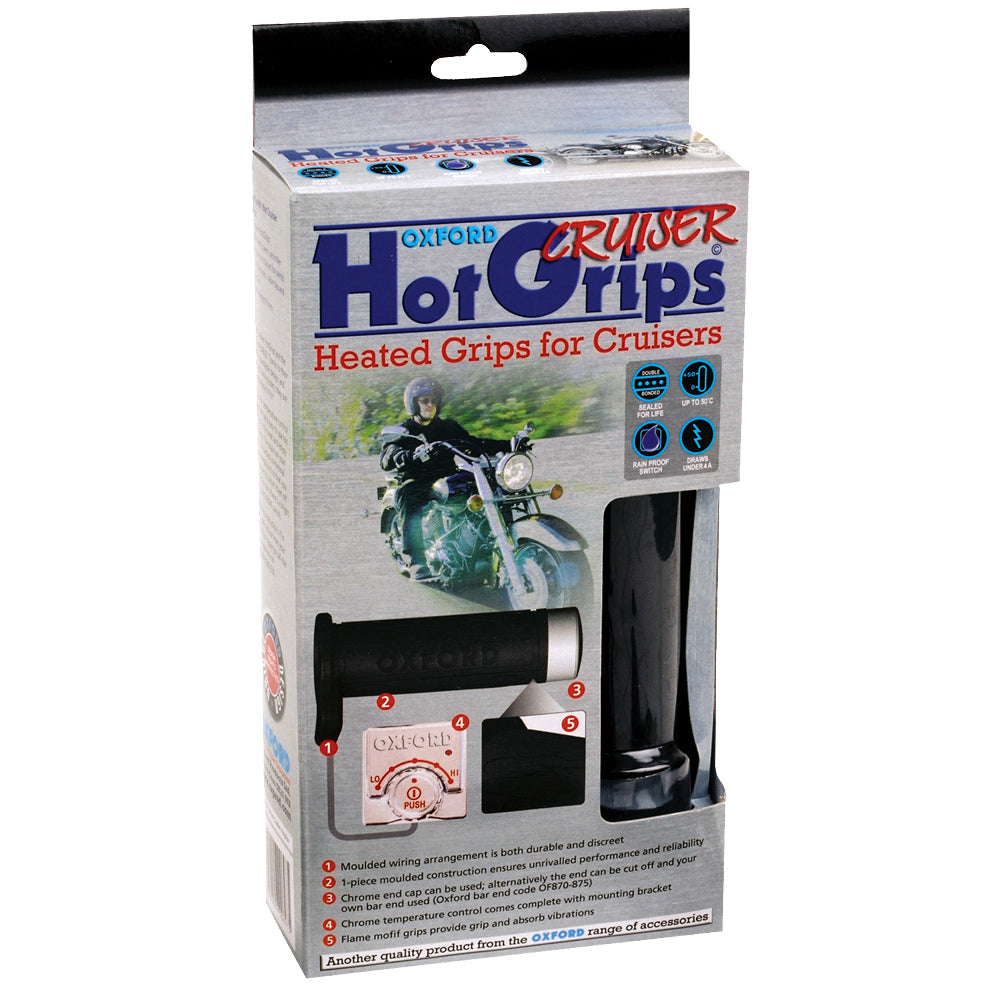 Oxford Hotgrips Essential CRUISER with Chrome switch 5030009006975
