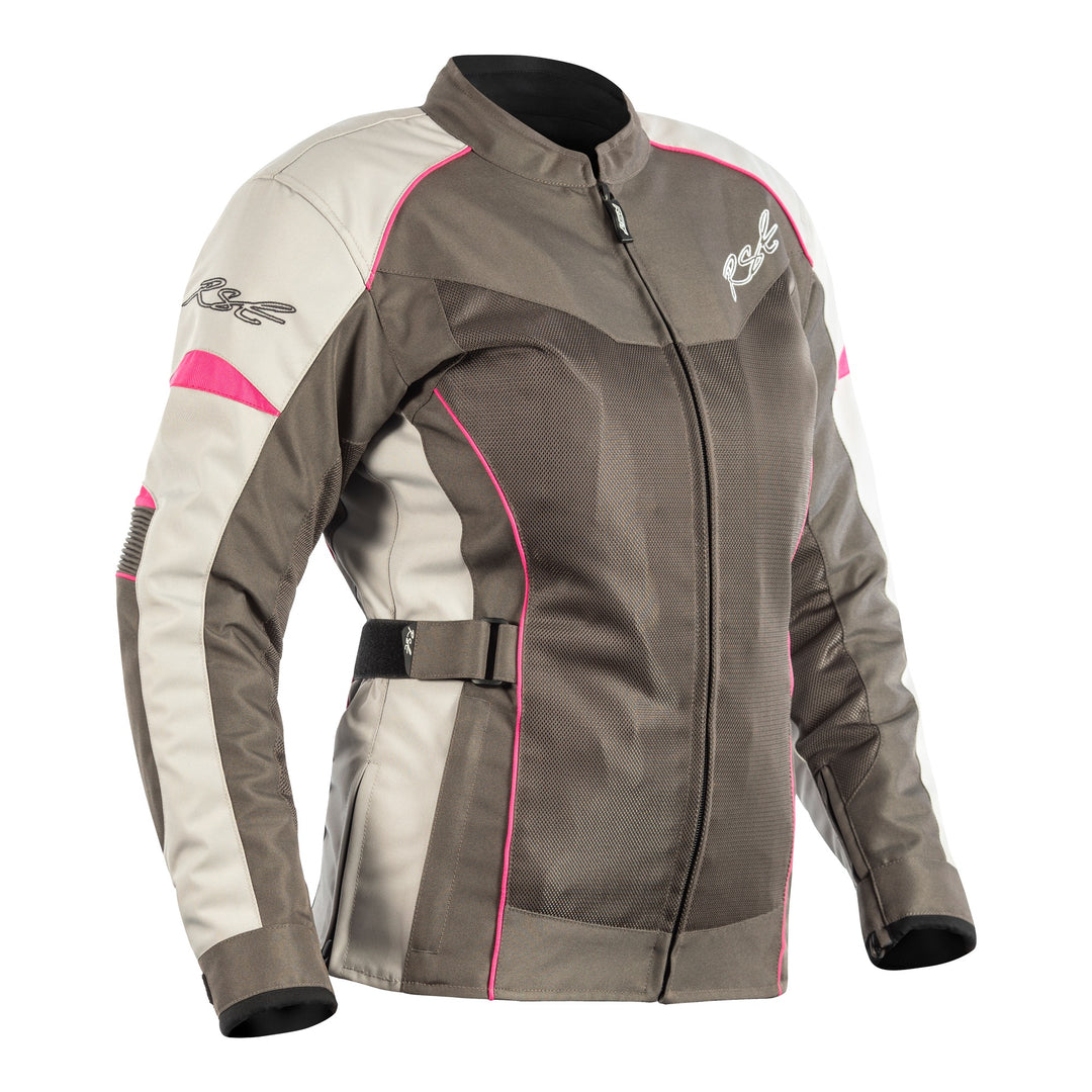 Gemma II Vented CE Ladies Textile Jacket - Gunmetal / Flo Pink / 8 (102059-GUN-08)