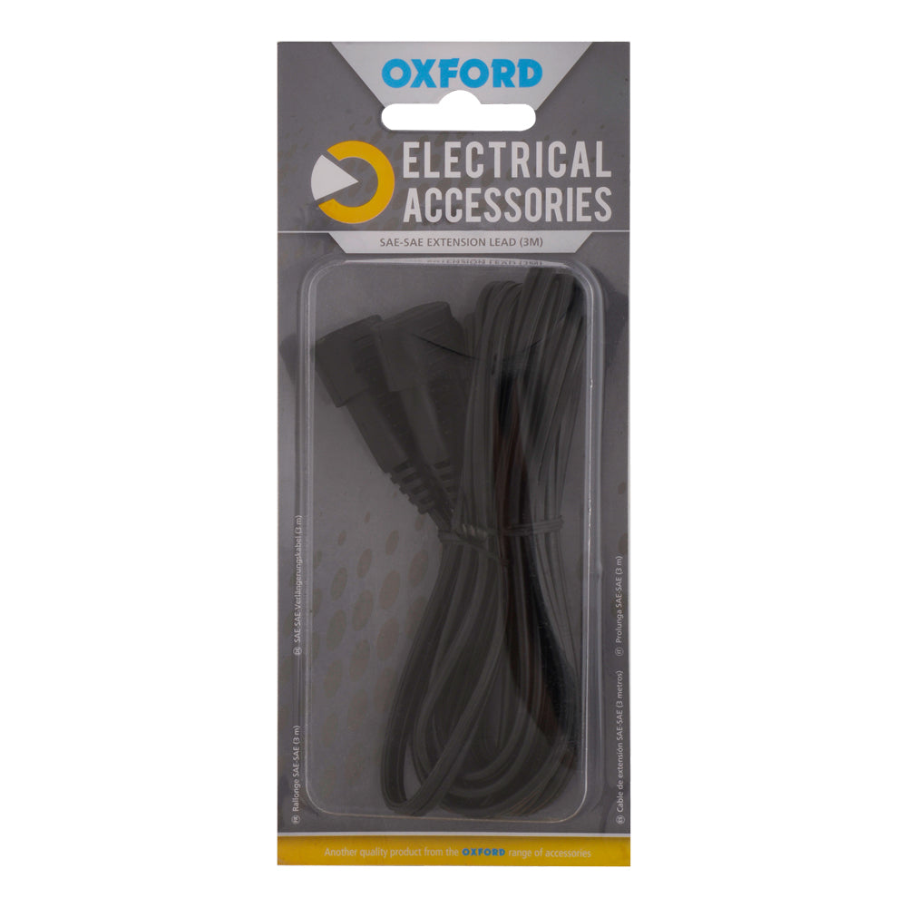 Oxford 3mtr extension lead SAE to SAE connector Black  5030009017155