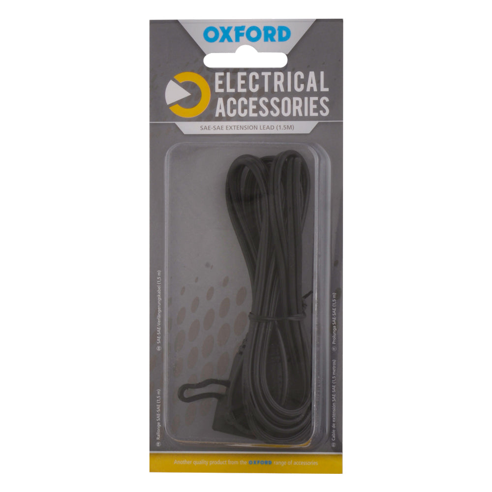 Oxford SAE-SAE 1.5mtr extension lead Black  5030009017179