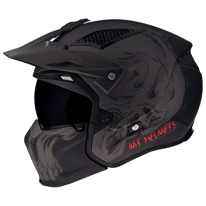 MT Streetfighter Twin Helmet Matt Black/Grey  8434639053090