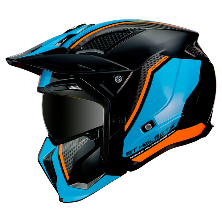 MT Streetfighter Twin Helmet Black/Blue/Orange  8434639055940