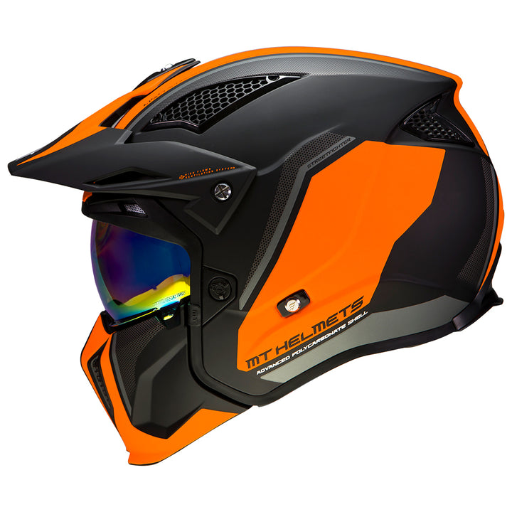 MT Streetfighter Twin Helmet Matt Black/Fluo Oran  8434639053038